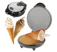 ZBOLI Machine à Cornets de gaufres électrique 1200 W, Machine à Cornets de crème glacée Commerciale avec contrôle de la température, Chauffage Double Face, Machine à Rouleaux impériaux en Peau crème