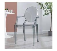 ZBORAVPIX Chaise en Acrylique Transparent, Chaise de Salle à Manger en Acrylique empilable, sans Assemblage, Multicolore, for intérieur et extérieur(Gray-50x48x82cm,1PCS)