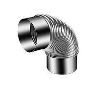 ZBORAVPIX Coude de cheminée en Acier Inoxydable， Coude de Tuyau de poêle résistant à la Chaleur, 90 degrés, diamètre 12 cm/14 cm/16 cm(16cm)