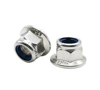 ZBORAVPIX Écrous hexagonaux à Bride, Écrou de Blocage à Bride hexagonale en Acier au Carbone et Acier Inoxydable 304, Insert en Nylon, Multicolore, Plusieurs Tailles, 1 à 10 pièces(Silver,M4 10pcs)