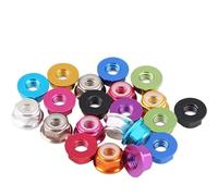 ZBORAVPIX Écrous hexagonaux à Bride, Lot de 5 écrous de Blocage à Bride en Aluminium M2-M6 de Grade 4.8, Pas de 0,4 à 1 mm, Multicolores(Titanium Gray,M3-5pcs)
