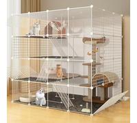ZBORAVPIX Enclos pour Chats Cage Boîte Caisse Chenil, Cage à Chat Amovible en Fil métallique for 1 à 5 Chats et Petits Animaux, Multicolore, Plusieurs Tailles(A-5843.758"/147111147cm)