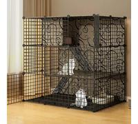 ZBORAVPIX Enclos pour Chats Cage Boîte Caisse Chenil, Cage à Chat Amovible en Fil métallique for 1 à 5 Chats et Petits Animaux, Multicolore, Plusieurs Tailles(C-43.729.543.7"/11175111cm)