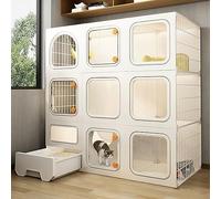ZBORAVPIX Enclos pour Chats Cage Boîte Caisse Chenil, Cage à Chat en métal avec bac à litière for intérieur et extérieur, Blanche, Plusieurs Tailles(Select Colour Name,Select Size Name)