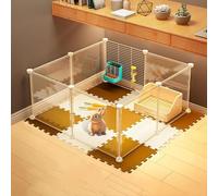 ZBORAVPIX Enclos pour Chats Cage Boîte Caisse Chenil, Cage de Parc for Petits Animaux en métal et Plastique, Transparente, Plusieurs Tailles Disponibles(Without Top,72x72x37cm)