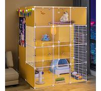 ZBORAVPIX Enclos pour Chats Cage Boîte Caisse Chenil, Cage for Animaux de Compagnie à Monter soi-même, Parc avec hamac et nid for Chat, Plusieurs Tailles(107135140cm)