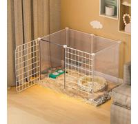 ZBORAVPIX Enclos pour Chats Cage Boîte Caisse Chenil, Cage for Animaux de Compagnie en métal et en Plastique, Plusieurs Tailles(75x39x47cm)