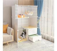 ZBORAVPIX Enclos pour Chats Cage Boîte Caisse Chenil, Cage for Chat Amovible en Fil métallique for Petits Animaux d'intérieur, Blanche, Plusieurs Tailles, Lot de 6 pièces(75x49x111cm)