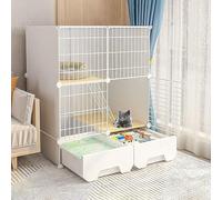 ZBORAVPIX Enclos pour Chats Cage Boîte Caisse Chenil, Cage for Chat Amovible en Fil métallique for Petits Animaux d'intérieur, Blanche, Plusieurs Tailles, Lot de 6 pièces(75x49x91cm)