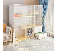 ZBORAVPIX Enclos pour Chats Cage Boîte Caisse Chenil, Cage for Chat Amovible en Fil métallique for Petits Animaux d'intérieur, Blanche, Plusieurs Tailles, Lot de 6 pièces(111x49x111cm)