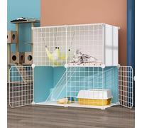 ZBORAVPIX Enclos pour Chats Cage Boîte Caisse Chenil, Cage for Chat d'intérieur avec Cadre en métal et Plastique ABS, Plusieurs Tailles(75x39x73cm)