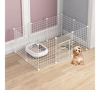 ZBORAVPIX Enclos pour Chats Cage Boîte Caisse Chenil, Cage for Petits Animaux de Compagnie, Parc for Chats, Chiens et furets, Blanc et Noir, Plusieurs Tailles Disponibles.(White,111x75x47cm)