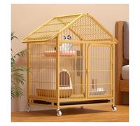ZBORAVPIX Enclos pour Chats Cage Boîte Caisse Chenil, Cage Pliable for Chat avec Roues universelles et Matelas de Couchage Jaune, Plusieurs Tailles for 1 à 3 Chats(27.6x21.3x37.8in/70x54x96cm)