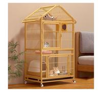 ZBORAVPIX Enclos pour Chats Cage Boîte Caisse Chenil, Cage Pliable for Chat avec Roues universelles et Matelas de Couchage Jaune, Plusieurs Tailles for 1 à 3 Chats(33.5x23.6x65in/85x60x165cm)