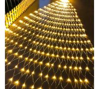 ZBORAVPIX Guirlandes Lumineuses, Filet Lumineux de Noël 96 LED 1,5 m x 1,5 m 8 Modes Minuterie Télécommande Multicolore Plusieurs Tailles(Warm White,3m x 2m 320led)