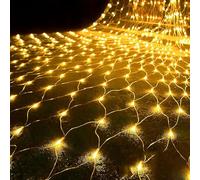 ZBORAVPIX Guirlandes Lumineuses, Filet Lumineux LED 8 Modes Multicolores, Plusieurs Tailles, for intérieur et extérieur, idéal for Les fêtes de Noël(Warm White,3m x 2m 200led)