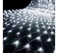 ZBORAVPIX Guirlandes Lumineuses, Filet Lumineux LED d'extérieur for Noël, 8 Modes, IP44, connectable, Multicolore, Plusieurs Tailles(Cool White,1.5m x 1.5m 96led)