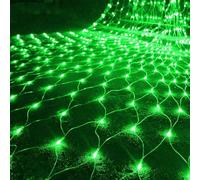 ZBORAVPIX Guirlandes Lumineuses, Filet Lumineux LED d'extérieur for Noël, 8 Modes, IP44, connectable, Multicolore, Plusieurs Tailles(Green,10m x 8m 2000led)