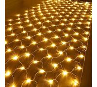 ZBORAVPIX Guirlandes Lumineuses, Filet Lumineux LED extérieur/intérieur, 8 Modes d'éclairage, minuterie, télécommande, Multicolore, Plusieurs Tailles(Warm White,1.5m x 1.5m 96led)