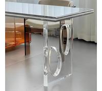 ZBORAVPIX Pieds de Table en Acrylique Transparent, Acrylic Table Legs Clear 3cm Thick 27.6 inch Height 40/50/60cm Width 800lb Capacity(40x70cm)
