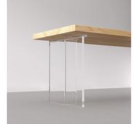 ZBORAVPIX Pieds de Table en Acrylique Transparent, Pack of 2 Transparent Acrylic Table and Bench Legs 40-70cm Height 150kg Capacity(70 * 71cm)
