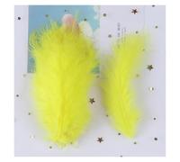 ZBORAVPIX Plumes colorées pour Loisirs créatifs, Plumes Artisanales Multicolores de 10 à 15 cm, Lot de 50/100/200 pièces(Yellow,200pcs)