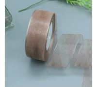 ZBORAVPIX Ruban en Organza de Mousseline Transparente, Ruban en Organza Polyester Multicolore 3,8 cm x 50 mètres for Emballage Cadeau, décoration de Mariage, Bricolage(Light Coffee)
