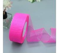 ZBORAVPIX Ruban en Organza de Mousseline Transparente, Ruban en Organza Polyester Multicolore 3,8 cm x 50 mètres for Emballage Cadeau, décoration de Mariage, Bricolage(Fresh Flour)