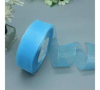 ZBORAVPIX Ruban en Organza de Mousseline Transparente, Ruban en Organza Polyester Multicolore 3,8 cm x 50 mètres for Emballage Cadeau, décoration de Mariage, Bricolage(Light Blue)