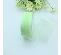 ZBORAVPIX Ruban en Organza de Mousseline Transparente, Ruban en Organza Polyester Multicolore 3,8 cm x 50 mètres for Emballage Cadeau, décoration de Mariage, Bricolage(Tifo Green)