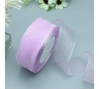ZBORAVPIX Ruban en Organza de Mousseline Transparente, Ruban en Organza Polyester Multicolore 3,8 cm x 50 mètres for Emballage Cadeau, décoration de Mariage, Bricolage(Lilac)