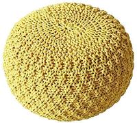 ZBORAVPIX Tabouret Pouf Pouffe Chaise， Pouf tricoté à la Main, idéal for Le Salon ou la Chambre à Coucher(Yellow,30x60cm(12x24inch))