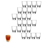 Zbozzba Verres à shot,Lot de 24 verres à shot en verre transparent pour les fêtes de fin d'année, la famille, les bars, 35 ml/3 cl