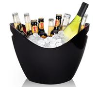 ZBPASL 8L Seau à Glace Sceaux à Glace Seaux à Champagne Seau à Champagne Seau à Glaçons Seau à Vin Récipient De Stockage De Fruits et Légumes (Black)
