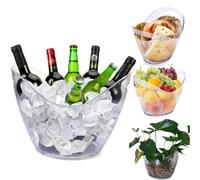 ZBPASL 8L Seau à Glace Sceaux à Glace Seaux à Champagne Seau à Champagne Seau à Glaçons Seau à Vin Récipient De Stockage De Fruits et Légumes (Clear)