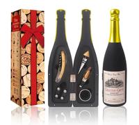 ZBPASL Forme de Bouteille de Vin Tire-Bouchon de vin, ouvre Bouteille, Ensembles de Sommelier avec ouvre-Bouteille, Bouchon de vin, Ensemble d'accessoires pour Le vin (Black 01)