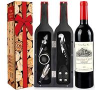 ZBPASL Forme de Bouteille de Vin Tire bouchon de vin, ouvre bouteille, ensembles de sommelier avec ouvre-bouteille,Ensemble d'accessoires pour Le vin (Black 02)