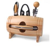 ZBPASL Forme de Tonneau de Vin Tire-bouchon de vin, Ouvre Bouteille, ensembles de sommelier avec ouvre-bouteille, bouchon de vin, Ensemble d'accessoires pour Le vin (Wood)