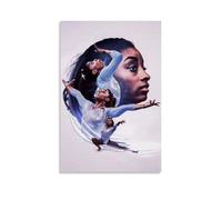 Zbwqlte Simone Biles Poster mural décoratif à suspendre pour chambre à coucher, 20 x 30 cm