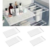 ZBXXSC Extensible Séparateur de Support de Rangement d'Étagère Réglables Télescope sans Clou Étagère Compartiments pour Cuisine Armoire Bibliothèque(W 35cm L 38-60cm,4)