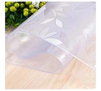 ZBXXSC Film de Protection de Table Transparente Mat avec Bord biseauté Nappe Transparent PVC Imperméable Motif Floral Protection pour Marbre/Verre Table(150x40cm Rechteckig)
