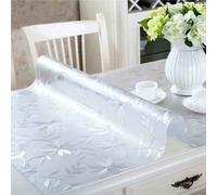 ZBXXSC Film de Protection de Table Transparente Mat avec Bord biseauté Nappe Transparent PVC Imperméable Motif Floral Protection pour Marbre/Verre Table(150x40cm Rechteckig)