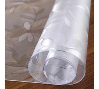 ZBXXSC Film de Protection de Table Transparente Mat Nappe Givrée Épaisse 2 mm Imperméable Les Rayures Motif Floral Transparent Protection Contre pour Maison(50×90cm)