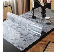 ZBXXSC Film de Protection de Table Transparente Mat Nappe Transparent PVC Imperméable Les Rayures Motif Floral Protection pour Marbre/Verre Table(2mm,60×120cm)