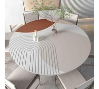 ZBXXSC Nappe en Cuir pour Table Ronde Tapis de Protection Imperméable en Simili Cuir pour Table à Manger Basse Jardin Épaisse 1.8MM(H,90cm Round)