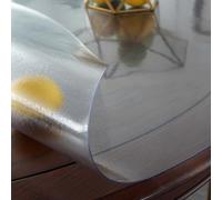 ZBXXSC Nappe Ronde Transparente Épaisseur 2mm/3mm Protection De Table Anti-Tache avec Bords Inclinés pour Cuisine Salle À Manger en Bois Housse De Protection(3mm,120cm Round)