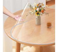 ZBXXSC Nappe Ronde Transparente Épaisseur De Table Anti-Tache avec Bords Inclinés Épaisseur 2mm/3mm pour Cuisine Salle À Manger en Bois Housse De Protection(3mm,Round 130cm)