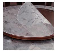 ZBXXSC Nappe Ronde Transparente Épaisseur De Table Anti-Tache avec Bords Inclinés Épaisseur 2mm pour Cuisine Salle À Manger en Bois Housse De Protection(C,Round 133cm)