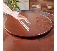 ZBXXSC Nappe Ronde Transparente Épaisseur De Table avec Bords Inclinés Épaisseur 2mm/3mm pour Cuisine Salle À Manger en Housse De Protection(3mm,Round 100cm)