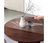 ZBXXSC Nappe Transparente épaisse 3 mm Film De Table Ronde Transparent en PVC Imperméable Et Facile à Nettoyer Protection pour Cuisine Salle à Manger(Clear,Round 80cm)